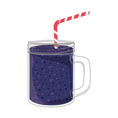 Blueberry juice icon. Smoothie drink beverage and fruit theme. Isolated design. Vector illustration