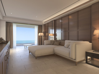 Fototapeta na wymiar 3d rendering classic living room with luxury decor