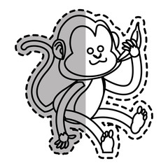 Monkey cartoon icon. Animal wildlife aple and wild theme. Isolated design. Vector illustration