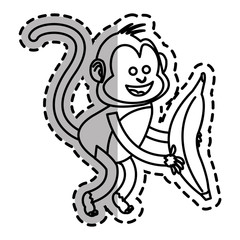 Monkey cartoon icon. Animal wildlife aple and wild theme. Isolated design. Vector illustration