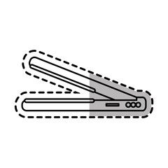 Hair iron icon. Hair salon supply utensil and barbershop theme. Isolated design. Vector illustration