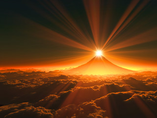 富士山の日の出