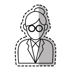 Woman icon. Girl female avatar person people and human theme. Isolated design. Vector illustration