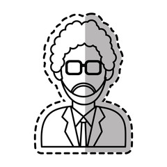 Man with glasses icon. Male avatar person people and human theme. Isolated design. Vector illustration