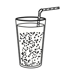 Drink glass with drinking straw icon. Beverage restaurant menu and refreshment theme. Isolated design. Vector illustration