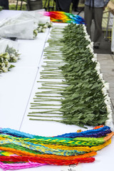 千羽鶴と平和祈念式