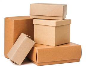 Boxes isolated background