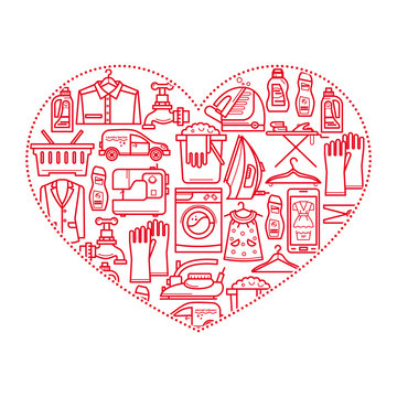 recommend clip art: Line dry cleaning icons