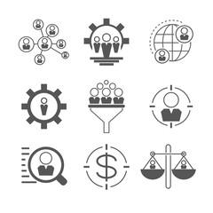 business and organization management icons