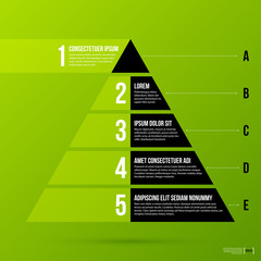 Pyramid chart template on fresh green background. Vector eps-10. - 129263279