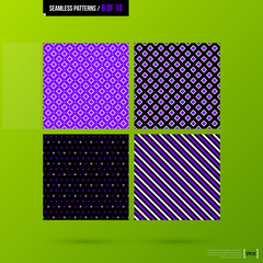 Set of 4 purple corporate backgrounds. Vector seamless patterns.