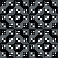 Neutral gray corporate background with optical illusion squares. Seamless vector pattern.