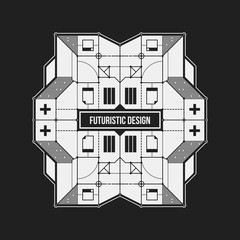 Abstract futuristic design element template. Useful for science posters and hi-tech media.