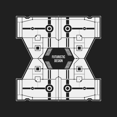 Abstract futuristic design element template. Useful for science posters and hi-tech media.
