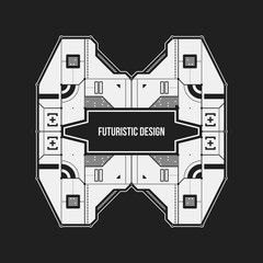 Abstract futuristic design element template. Useful for science posters and hi-tech media.