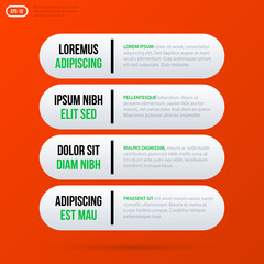 Corporate business banners and options template on bright orange background. Useful for presentations and advertising.