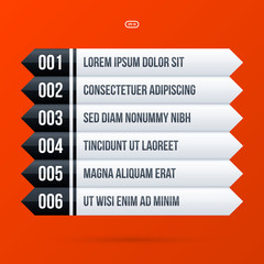 Corporate business banners and options template on bright orange background. Useful for presentations and advertising.