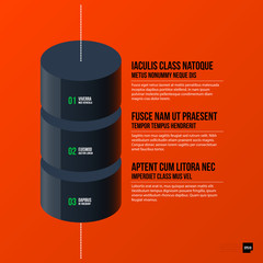 Corporate business banners and options template on bright orange background. Useful for presentations and advertising.