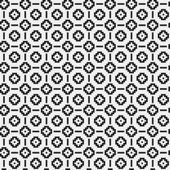 Fototapeta na wymiar Simple pixelated pattern with monochrome geometric shapes. Useful for textile and interior design. Strict neutral style.