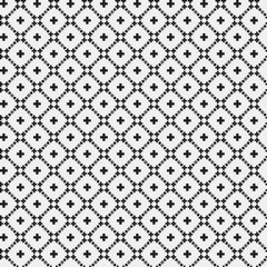 Simple pixelated pattern with monochrome geometric shapes. Useful for textile and interior design. Strict neutral style.