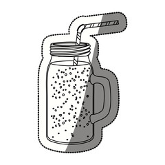 Drink glass with drinking straw icon. Beverage restaurant menu and refreshment theme. Isolated design. Vector illustration