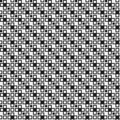 Simple pixelated pattern with monochrome geometric shapes. Useful for textile and interior design. Strict neutral style.