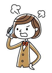 電話：女子学生、怒る
