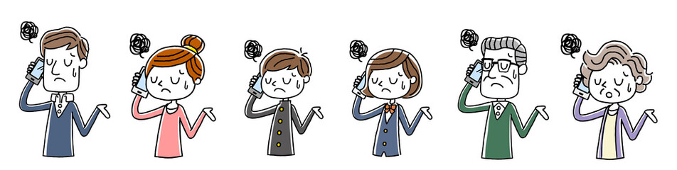 電話：家族、3世代、残念、あきれる
