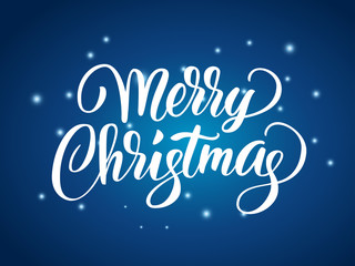 Merry christmas hand drawn lettering