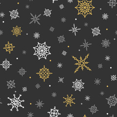 Christmas and winter background with snowflakes