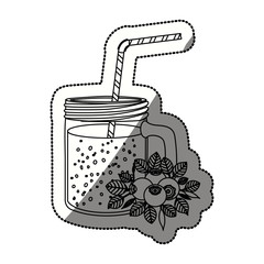 Blueberry juice icon. Smoothie drink beverage and fruit theme. Isolated design. Vector illustration