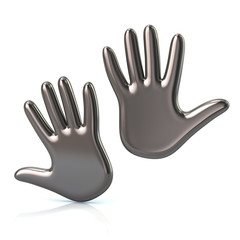 Obraz premium 3d illustration of two silver palms