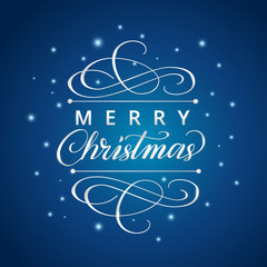 Merry christmas card with typographic design elements