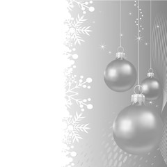 Christmas Festive background with grey balls 