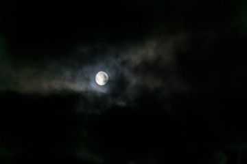 Defocused Night Sky and Moon