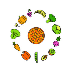 Healty food background representing