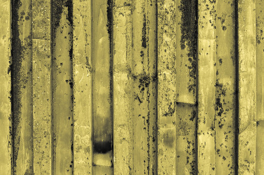 rough and rusty corrugated yellow grayish yellowish iron metal s