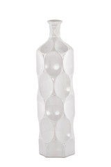 Beautiful ceramic vase on white background