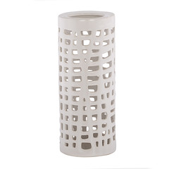 Beautiful ceramic vase on white background