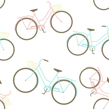 Seamless Pattern with Bikes