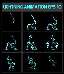 Weblightning animation. A lightning strike to the ground or something else