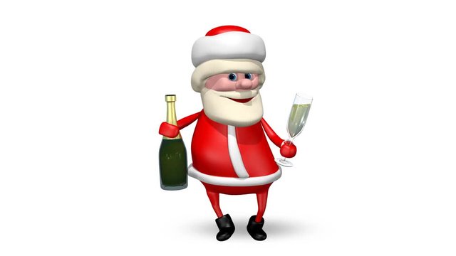 Animation Santa Claus with Champagne_alpha channel
Transparent background