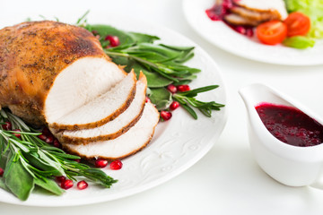 roasted  turkey breast with spicy herbs