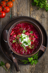 Borscht, Ukrainian and Russian  beetroot soup