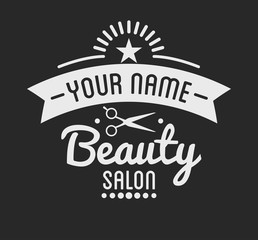 Fototapeta na wymiar Vintage barber shop logo and beauty spa salon badge.