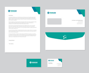 White corporate stationery template design 