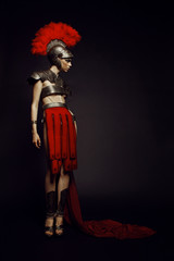 Beautiful woman in armor 