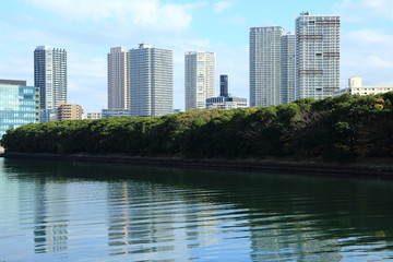 Fototapeta premium 東雲運河と高層マンション群