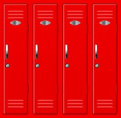 Red sport lockers