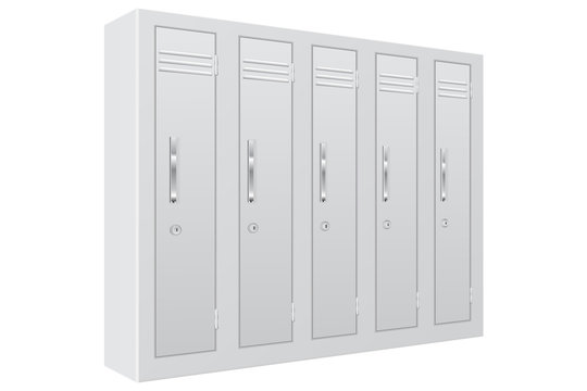 White deposit lockers for schools or sport clubs